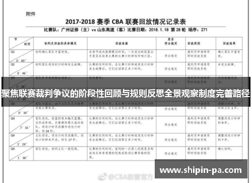 聚焦联赛裁判争议的阶段性回顾与规则反思全景观察制度完善路径